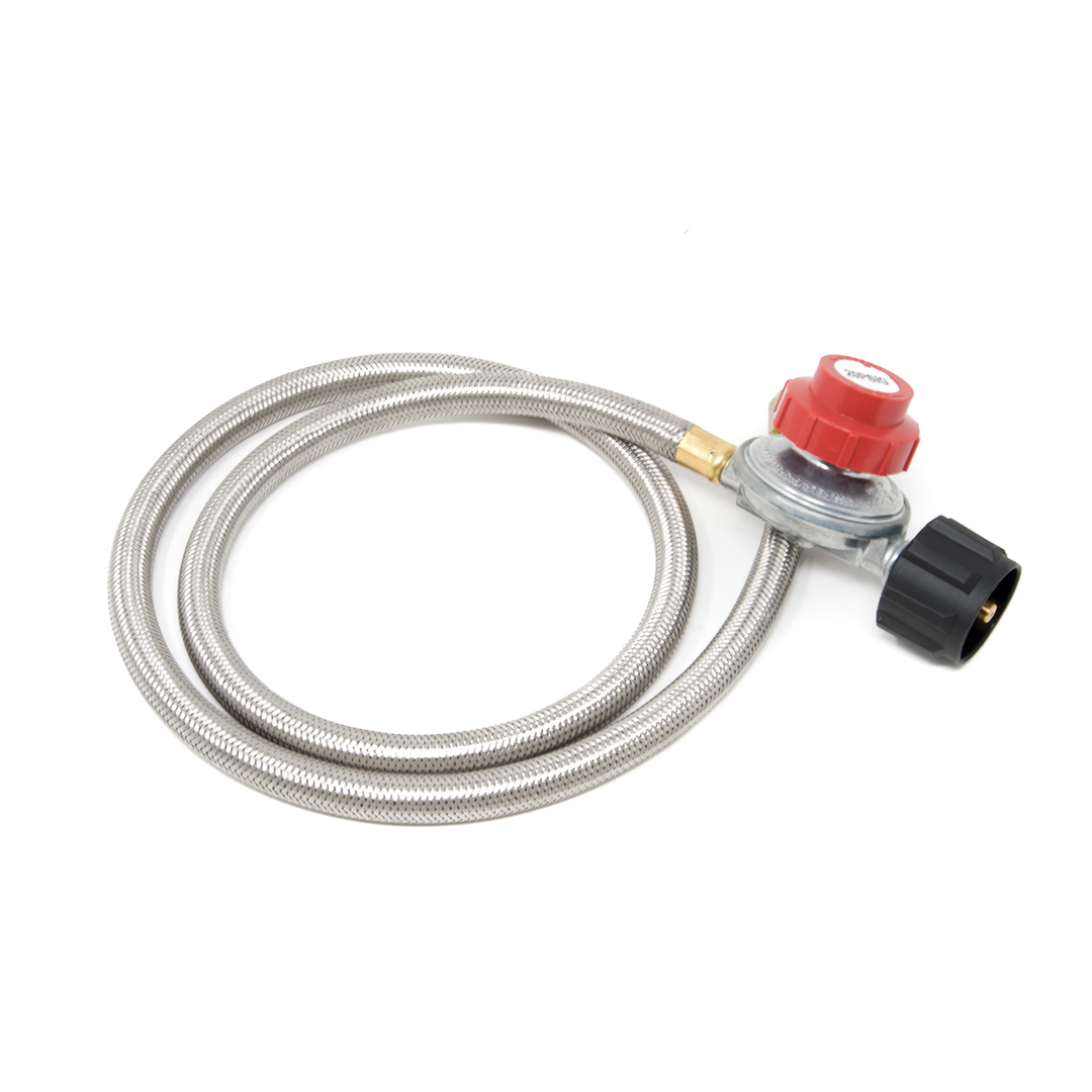 0-20 PS HIGH PRESSURE REGULATOR W/STEEL HOSE & ADJUSTABLE DIAL
