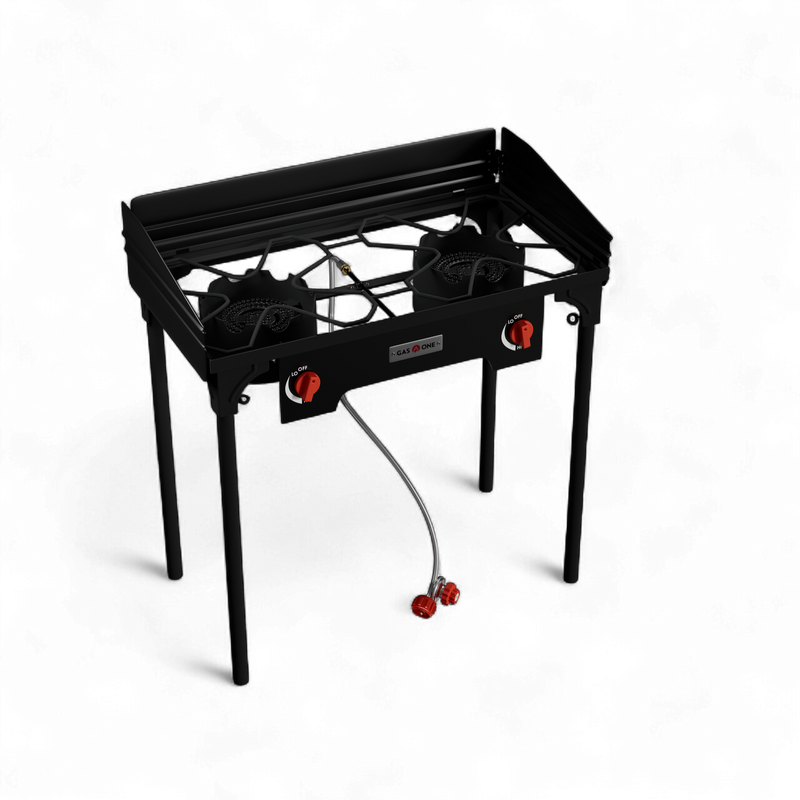 High Pressure 2- Burner Stove with Windscreen