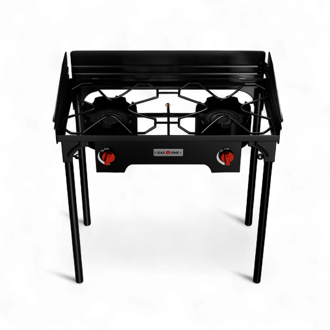 HIGH PRESSURE 2 BURNER W/DETACHABLE WINDSCREEN
