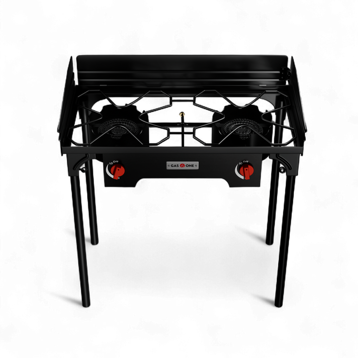 HIGH PRESSURE 2 BURNER W/DETACHABLE WINDSCREEN