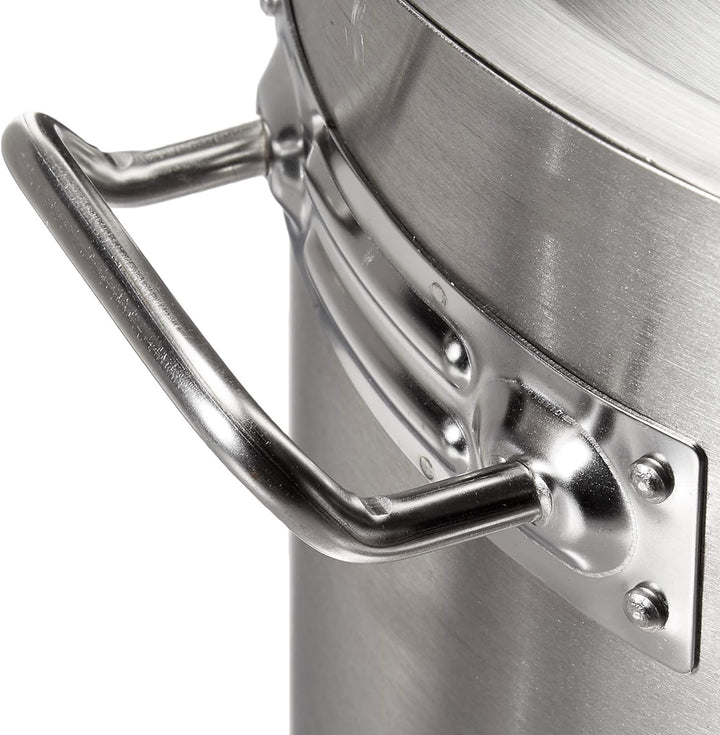 STAINLESS STEEL TURKEY FRYING POT W/STEAMER BASKET