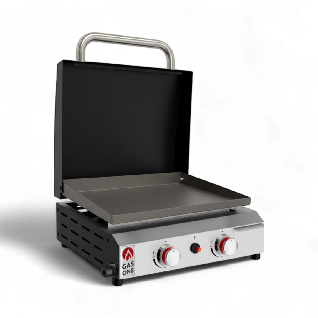2-Burner Flat Top Griddle with Lid