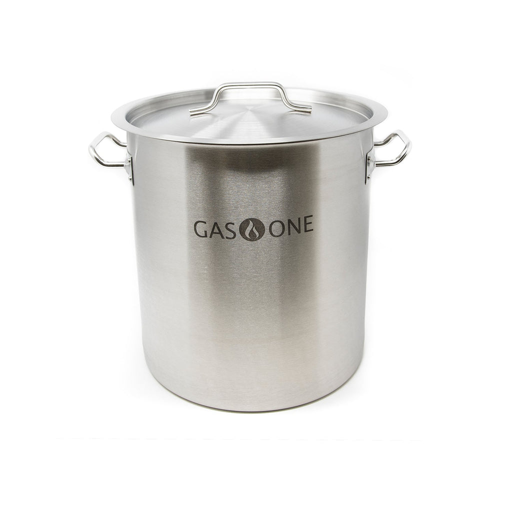 GasOne Stainless Steel Stockpot – 20qt Stock Pot with Lid and Capsule  Bottom – Heavy-Duty Cooking Pot for Beer Brewing, Soup, Seafood Boil –  Satin