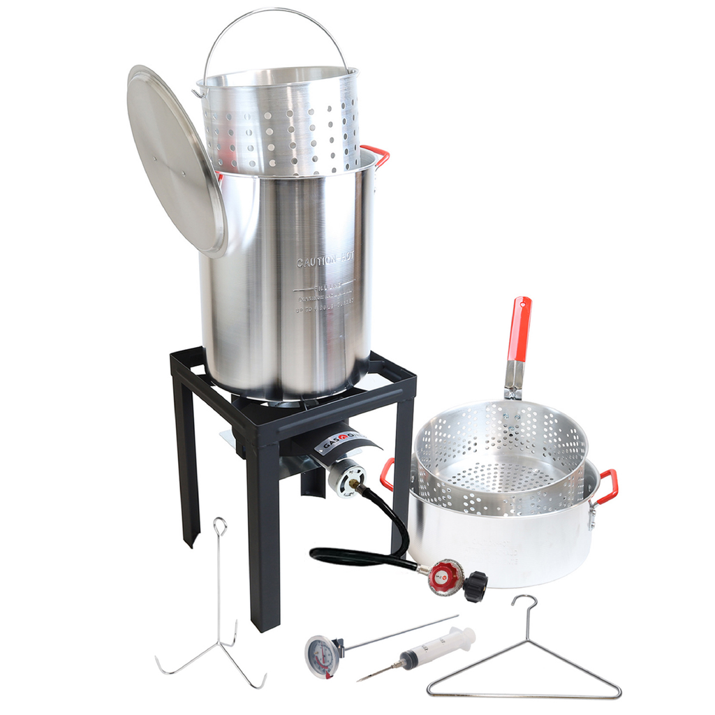 GasOne Turkey Frying Set Includes Burner, Stockpot, Steamer, – Gas One