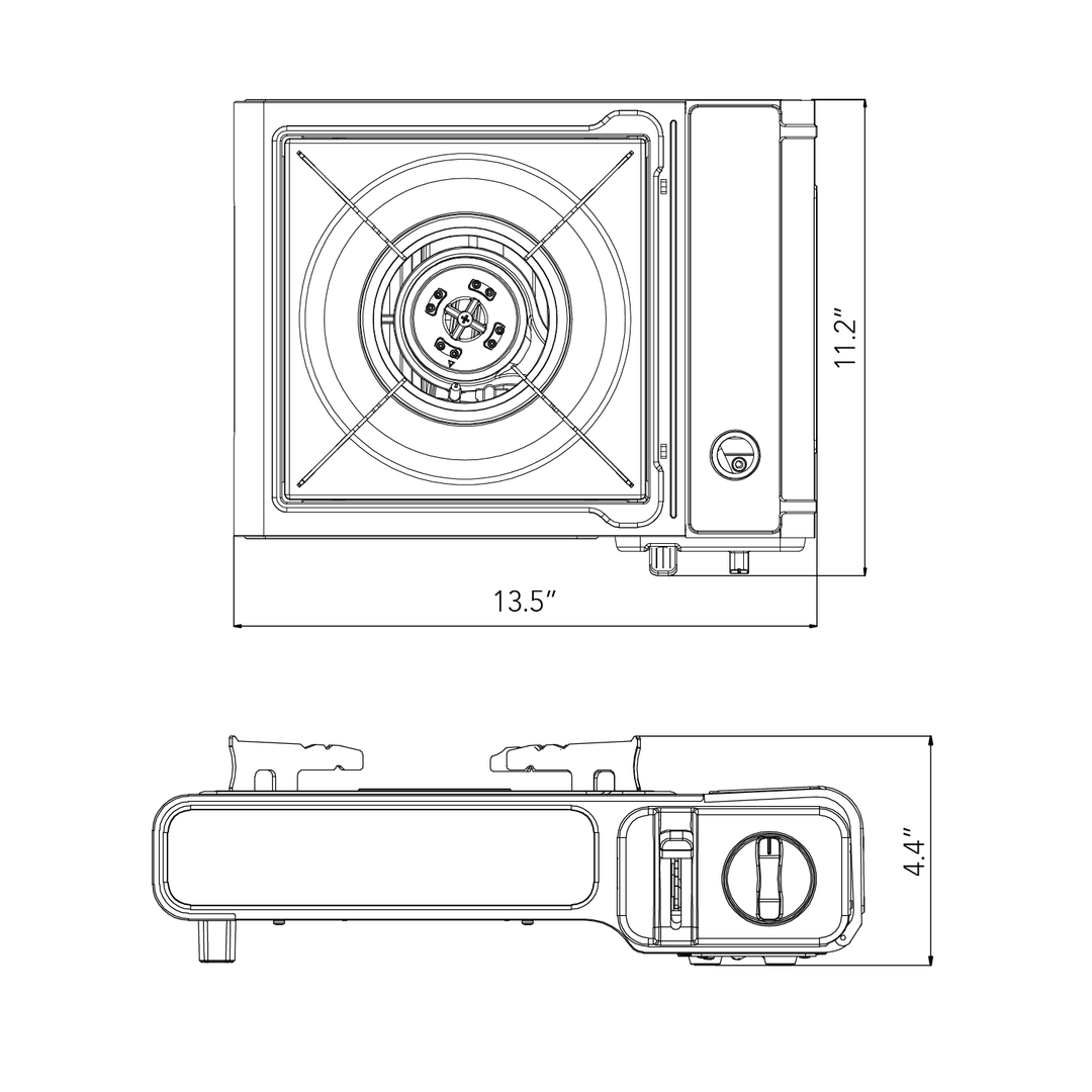 7,650 BTU PORTABLE BUTANE CAMP STOVE