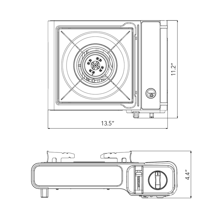 7,650 BTU PORTABLE BUTANE CAMP STOVE