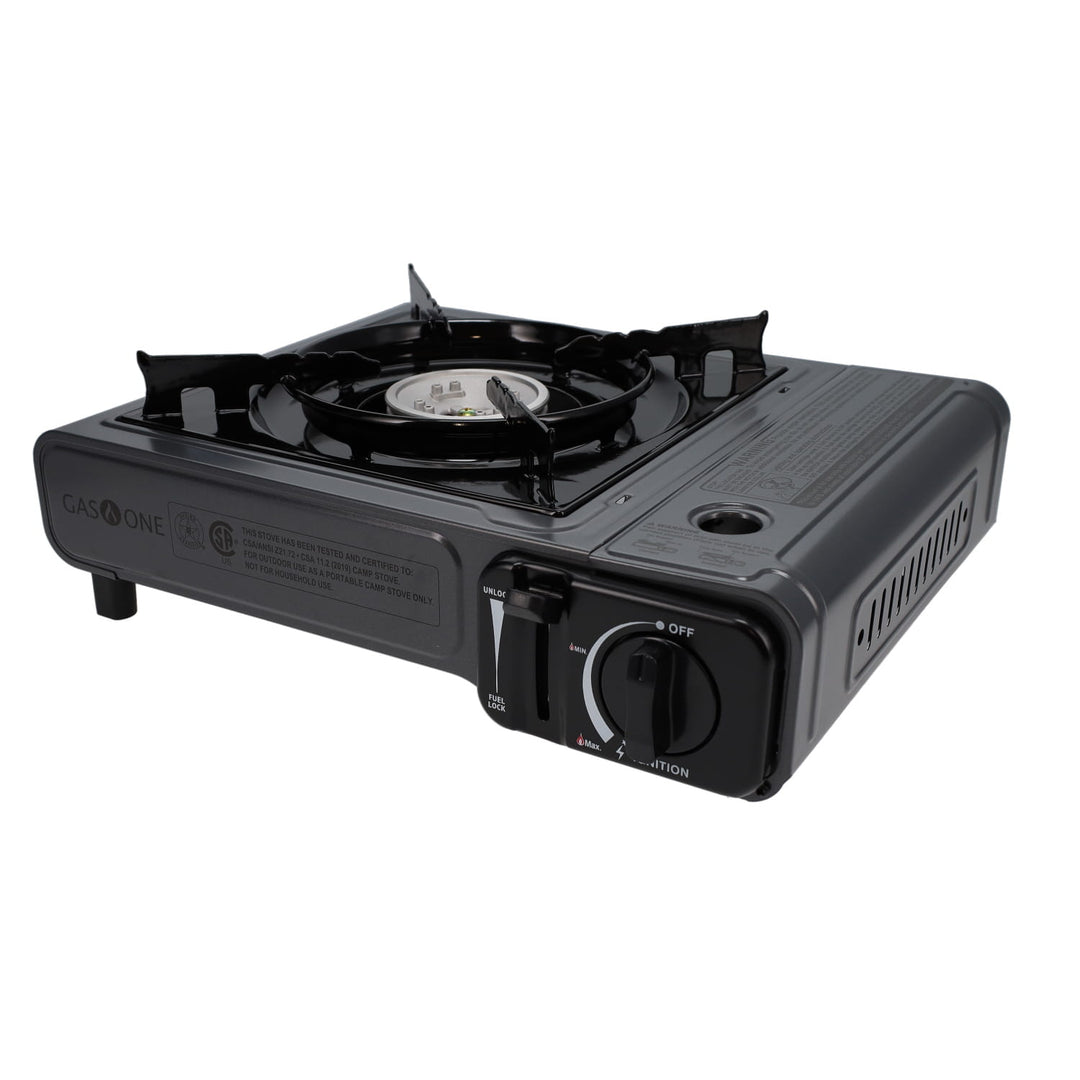 Gas ONE GS-1000 Portable Butane Stove - 7,650 BTU With Automatic Ignition & Carrying Case, CSA Listed For Camping & Emergencies